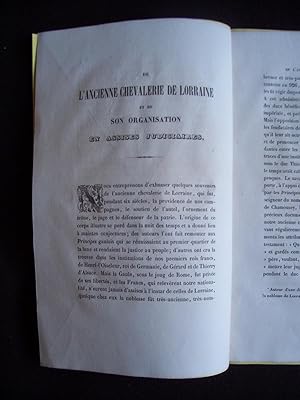 De l'ancienne chevalerie de Lorraine et de son organisation en assises judiciaires