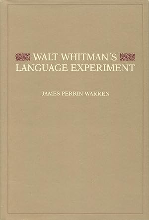 Seller image for Walt Whitman's Language Experiment for sale by Kenneth A. Himber