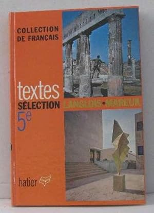 Imagen del vendedor de Textes pour la lecture et l'explication selection 5e a la venta por crealivres