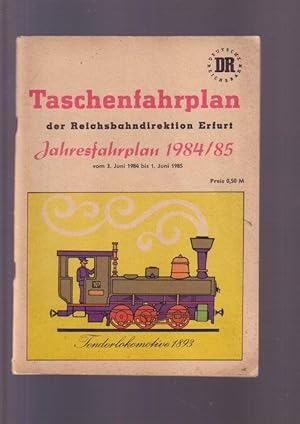 Taschenfahrplan der Reichsbahndirektion Erfurt Jahresfahrplan 1984/85