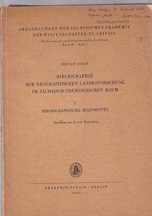 Bibliographie zur geographischen Landesforschung im sächsisch-thüringischen Raum 1 Bibliographisc...