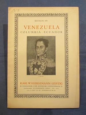 Bild des Verkufers fr Katalog 631: Venezuela, Columbia, Ecuador. zum Verkauf von Das Konversations-Lexikon