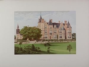 An Original Antique Woodblock Colour Print Illustrating Bestwood Lodge in Nottinghamshire, from T...