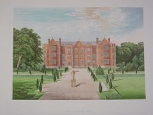 An Original Antique Woodblock Colour Print Illustrating Burton-Agnes Hall in Yorkshire, from The ...