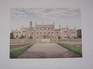 An Original Antique Woodblock Colour Print Illustrating Bulwell Hall in Oxfordshire, from The Pic...