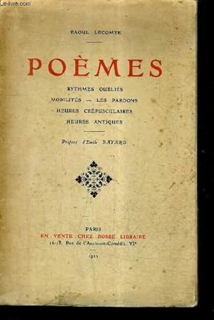 Imagen del vendedor de POEMES - RYTHMES OUBLIES MOBILITES LES PARDONS HEURES CREPUSCULAIRES HEURES ANTIQUES + ENVOI DE L'AUTEUR. a la venta por Le-Livre