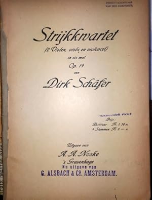 Bild des Verkufers fr Strijkkwartet in cis mol op. 14 zum Verkauf von Paul van Kuik Antiquarian Music