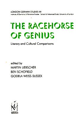 Seller image for The Racehorse of Genius. Literary and Cultural Comparisons. for sale by Fundus-Online GbR Borkert Schwarz Zerfa