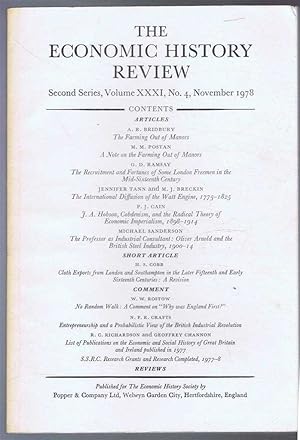 The Economic History Review, Second Series, Volume XXXI, No. 4, November 1978