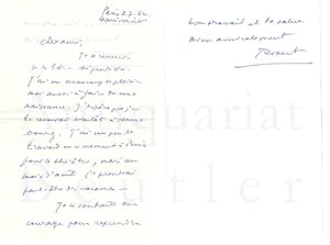 Handgeschriebener Brief an einen Hamburger Bekannten, datiert mit 2.7.62. 1 gefaltetes Blatt im Q...