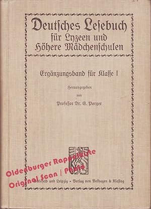 Deutsches Lesebuch für Lyzeen und Höhere Mädchenschulen: Ergänzungsband für Klasse 1 (1911) - Por...