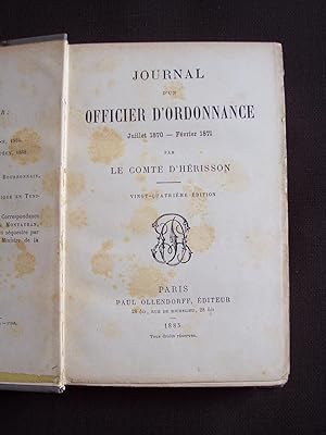 Journal d'un officier d'ordonnance Juillet 1870 - Février 1871