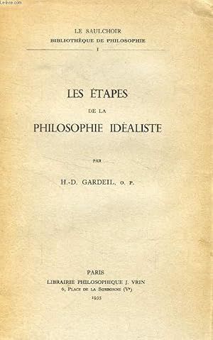 Imagen del vendedor de LES ETAPES DE LA PHILOSOPHIE IDEALISTE a la venta por Le-Livre