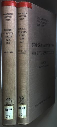 Bild des Verkufers fr Bundesgerichtspraxis zum Zivilgesetzbuch. Textausgabe des Zivilgesetzbuches erlutert durch die Rechtssprechung des Bundesgerichtes (2 Bnde KOMPLETT) - Bd. I: Art. 1 - 456/ Bd. II: Art. 457 - 977 u. Schlutitel) zum Verkauf von books4less (Versandantiquariat Petra Gros GmbH & Co. KG)