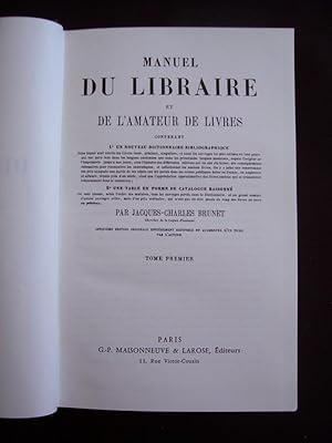 Manuel du libraire et de l'amateur de livres - T.1 2 3 4 5 6 7 8