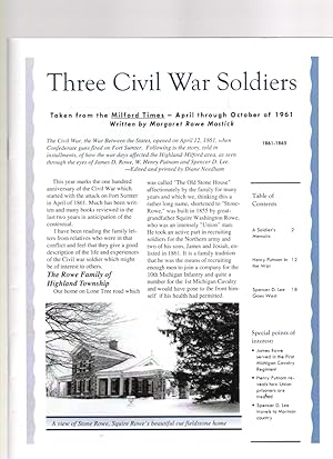 Bild des Verkufers fr Three Civil War Soldiers Taken from the Milford Times - April through October of 1961 zum Verkauf von McCormick Books