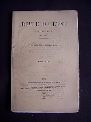 Revue de l'Est - Juillet-Août 1865