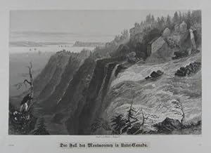 Der Fall des Montmorency in Unter-Canada. Stahlstich v. P. Wurster. Stuttgart 1856, 12,5 x 18,5 cm