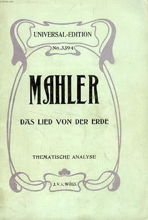 Bild des Verkufers fr GUSTAV MAHLER DAS LIED VON DER ERDE zum Verkauf von Le-Livre