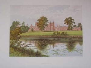 An Original Antique Woodblock Colour Print Illustrating Capesthorne in Cheshire, from The Picture...
