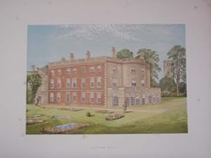An Original Antique Woodblock Colour Print Illustrating Clifton Hall in Nottinghamshire from The ...