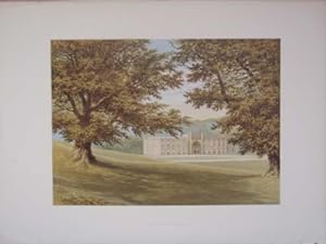 An Original Antique Woodblock Colour Print Illustrating Donington Castle in Leicestershire from T...