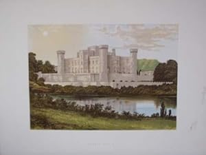 An Original Antique Woodblock Colour Print Illustrating Eastnor Castle in Herefordshire from The ...