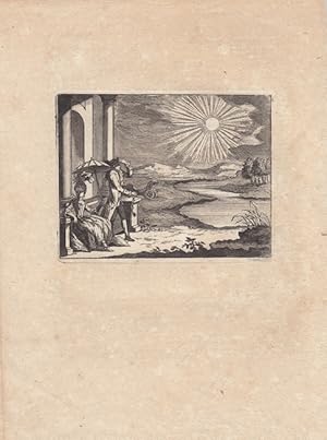 Die Sonne, Kupferstich um 1781, anhängend ein zweites Blatt mit der Beschreibung, Blattgröße: 26,...
