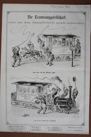 Die Tramwaygesellschaft, Chemiographie von 1875 mit zwei Abb. die den Unterschied zwischen von Pf...