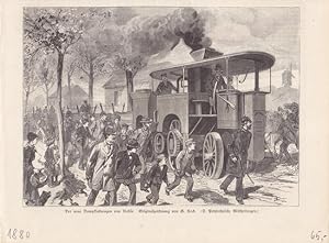 Der neue Dampflastwagen von Bollee, Holzstich von 1880 nach einer Originalzeichnung von G. Koch, ...