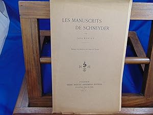 Imagen del vendedor de Les manuscrits de Schneyder a la venta por librairie le vieux livre