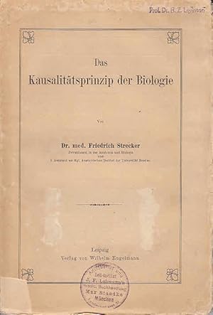 Bild des Verkufers fr Das Kausalittsprinzip der Biologie Hochschulschrift, Breslau, Hab.-Schr. 1907 zum Verkauf von Licus Media