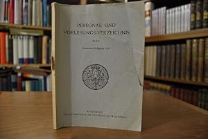 Personal- und Vorlesungs-Verzeichnis für das Sommer-Halbjahr 1957.