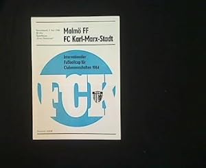 Europapokal-Programmheft: FC Karl-Marx-Stadt - Malmö FF. 07.07.1984. Internationaler Fußball-Cup ...