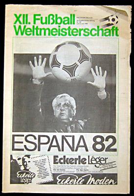 Süddeutsche Zeitung Nr.130 vom 9.6.1982. Programm-Beilage: XII. Fußball Weltmeisterschaft Espana 82.