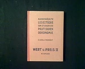 Seller image for Wert und Preis. II. Abteilung. for sale by Antiquariat Matthias Drummer