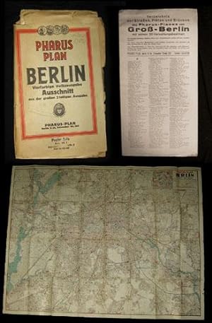 Pharus-Plan Berlin. Vierfarbige Volksausgabe. Ausschnitt aus der großen 2 teiligen Ausgabe.
