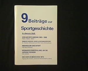 Bild des Verkufers fr Beitrge zur Sportgeschichte. Heft 9 / 1999. zum Verkauf von Antiquariat Matthias Drummer