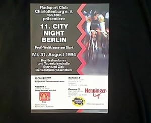 Radsport Programmheft 11. City Night Berlin. Mi. 31. August 1994.