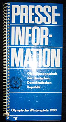 Bild des Verkufers fr Presseinformation. Olympiamannschaft der DDR. Olympische Winterspiele 1980. zum Verkauf von Antiquariat Matthias Drummer