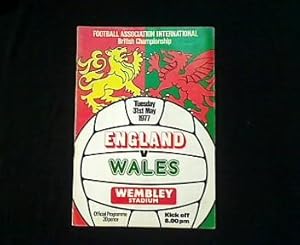 England v Wales. Official Programme. British Championship. Tuesday, 31st May 1977. Wembley Stadiu...