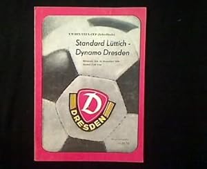 Europapokal-Programmheft: Dynamo Dresden - Standard Lüttich. 10.12.1980. UEFA-Cup (Achtelfinale).