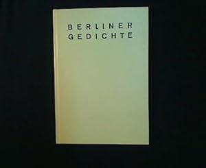 Imagen del vendedor de Berliner Gedichte. a la venta por Antiquariat Matthias Drummer