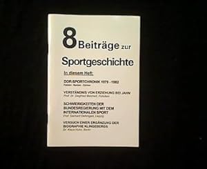 Seller image for Beitrge zur Sportgeschichte. Heft 8 / 1999. for sale by Antiquariat Matthias Drummer