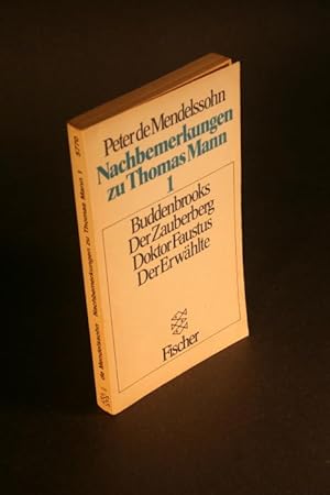 Seller image for Nachbemerkungen zu Thomas Mann, 1. for sale by Steven Wolfe Books