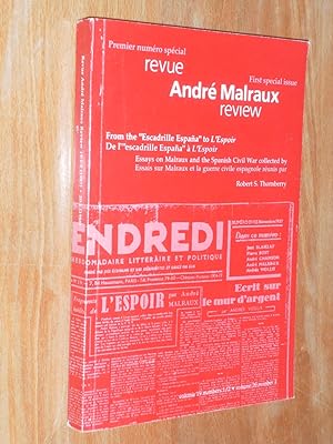 Seller image for Revue Andre Malraux Review Volume 19 Numbers 1/2 Volume 20 Number 1 for sale by Dublin Bookbrowsers