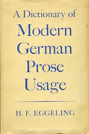 Seller image for A Dictionary of Modern German Prose Usage for sale by Godley Books