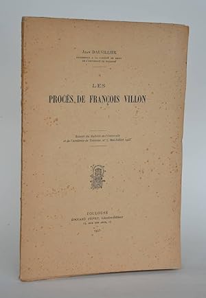 Image du vendeur pour Les Procs De Franois Villon mis en vente par Librairie Raimbeau