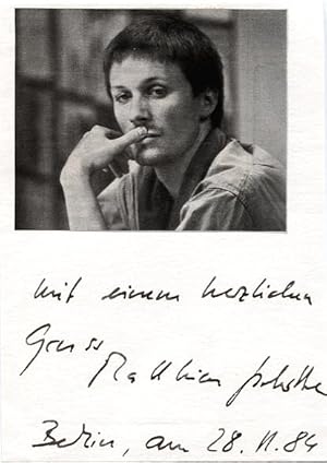 Albumkarte, DINA6, m. montiertem Foto (Repro), handschriftl. "Mit einem herzlichen Gruss Matthias...