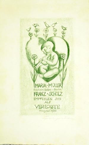 P.F. "Maria-Müller Külsheim (Baden)-Berlin Franz-Scholz empfehlen sich als Verlobte Pfingsten 193...